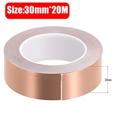 Double - Sided Conductive Copper Foil Tape for EMI Shielding and Electrical Repairs (30mm 20Meter)