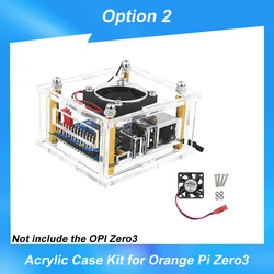 Transparent Acrylic Cooling Case with Optional Fan and Heatsink for Efficient Passive Cooling (Option 2)