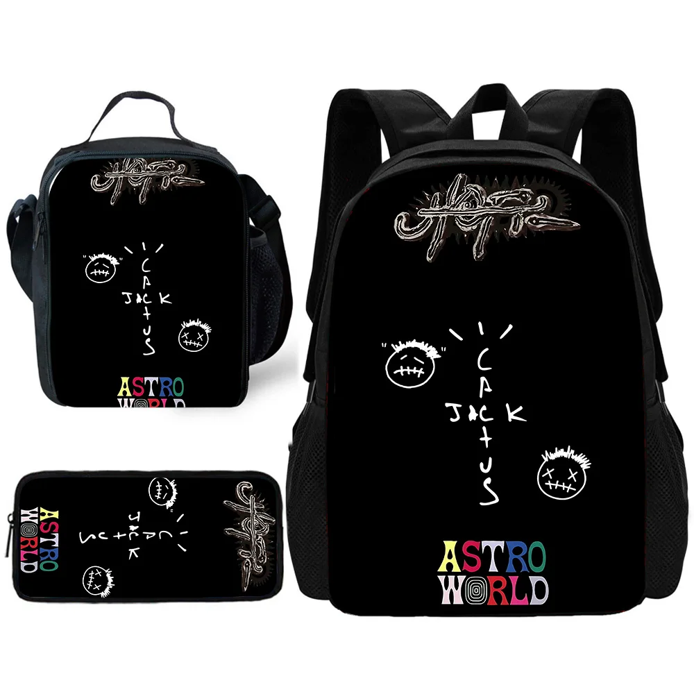 Child School Cool Popular Jackboys Traviss Scotts Backpack with Lunch Bags ,Pencil Bags ,School Bags for Boys Girls Best Gift