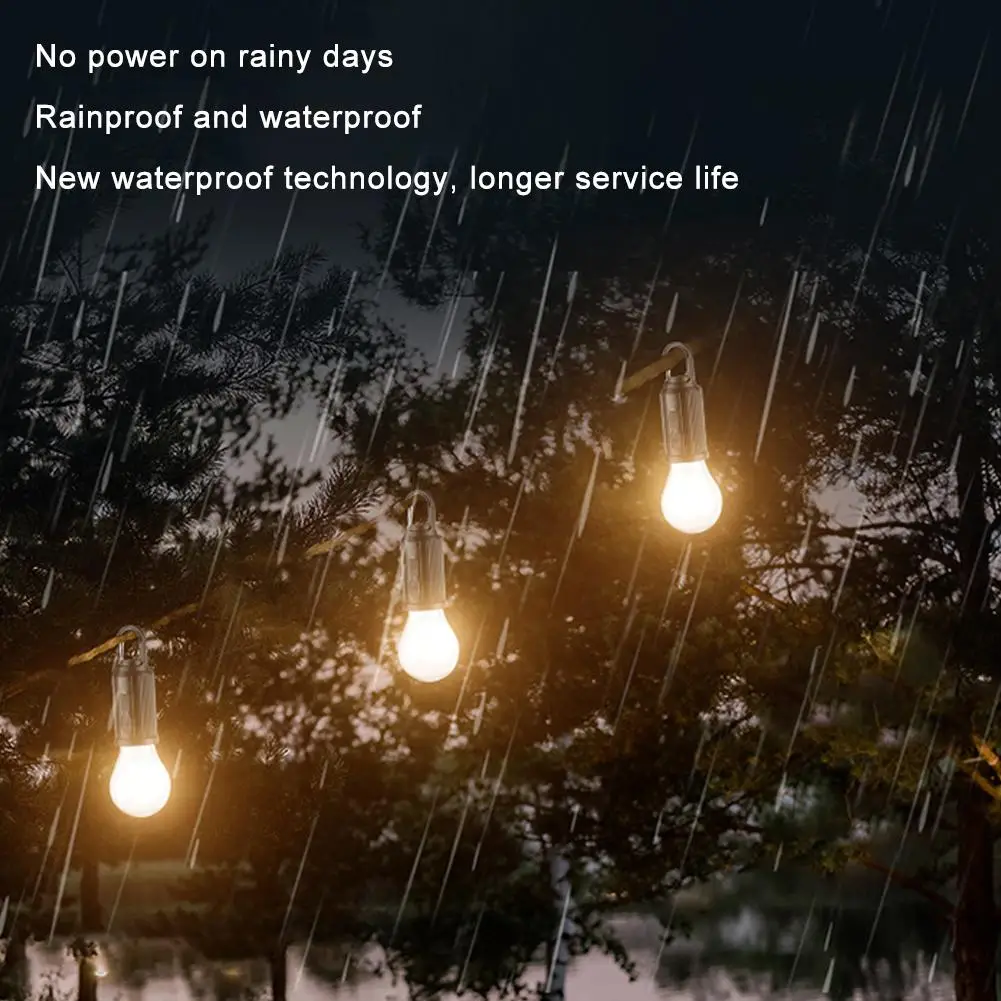 Outdoor Type C Charge /solar Power LED Lamp Bulbs High Brightness Emergency Light Hook Up Camping Fishing Portable Lantern