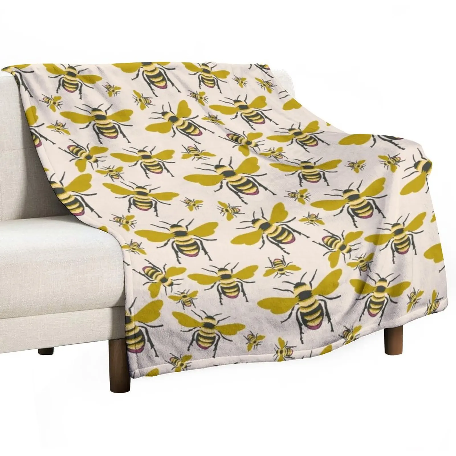 

Vintage Honey Bees repeat pattern Throw Blanket Polar blanket Comforter Blanket