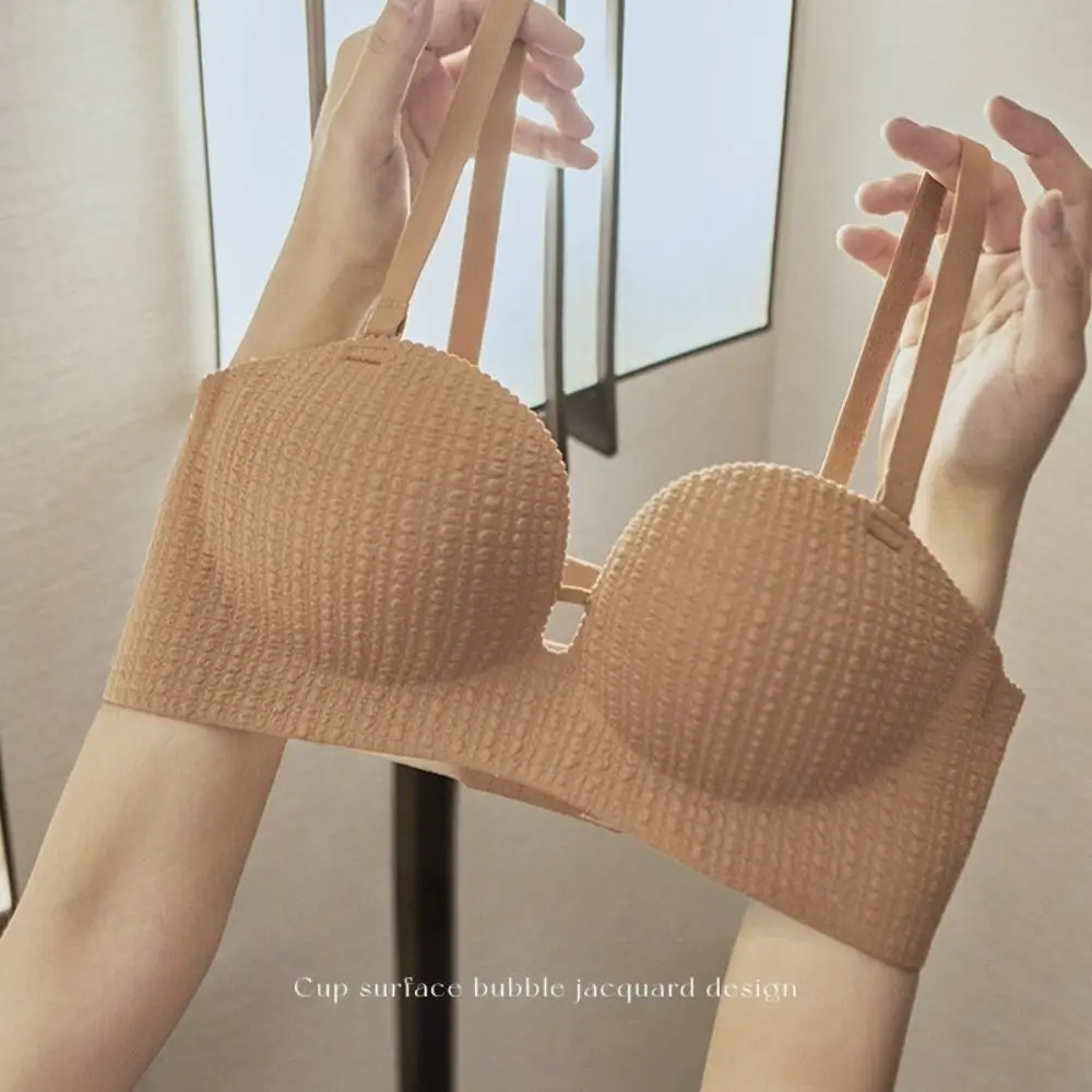 Comfortable Shockproof Seamless Deep V Bras Anti-sagging Lingerie Wireless Bra Push Up Underwear for Women Women 3