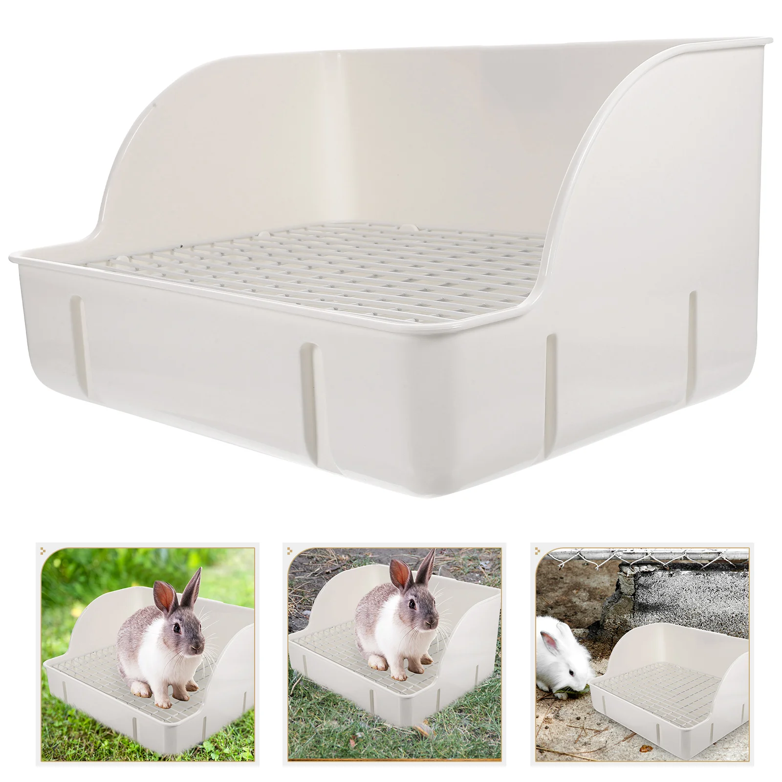 

Rabbit Potty Pet Bedpan Cage Toilet for Bunny Bath Toy Bins Guinea Pig Plastic Supplies Trainer Bedding Rabbits