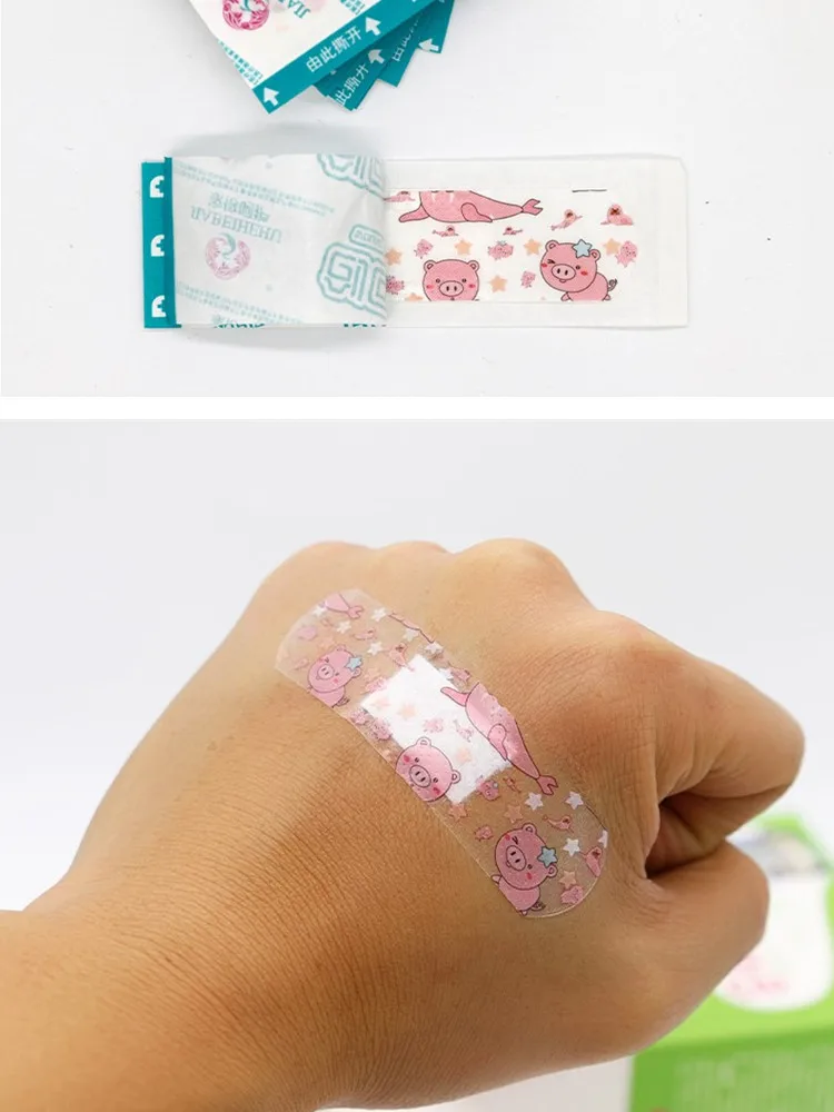 100pcs/lot Cute Cartoon Band Aid Hemostasis Adhesive Bandages First Aid Emergency Kit Wound Plaster For Kids