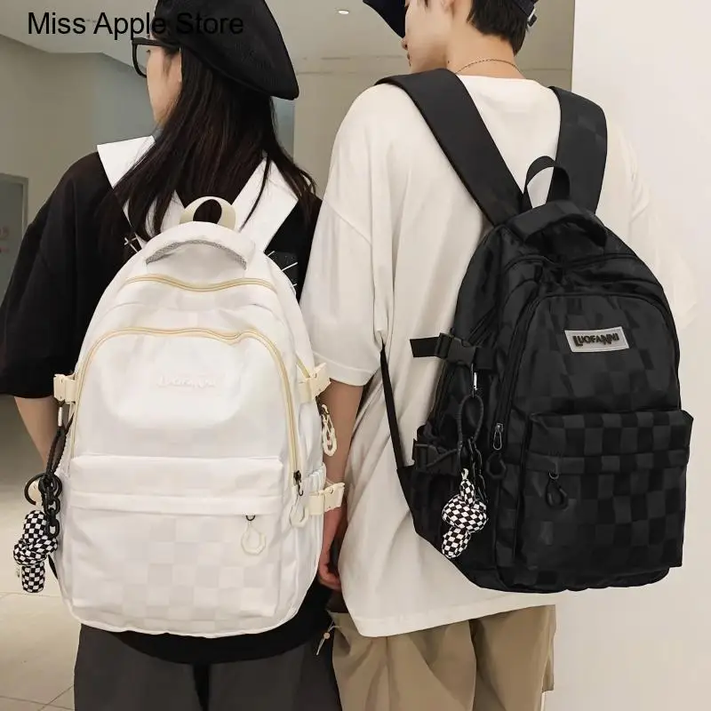 

College Backpack Lady Laptop Unisex Fashion Female Men High Capacity Travel Book Bag Girl Boy Lattice SchoolBag Male Women Plaid