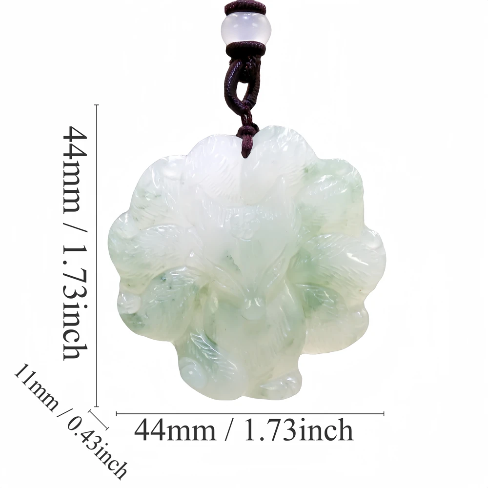 

Natural Real Jade Nine Tailed Fox Pendant Necklace Fashion Jewelry Luxury Chinese Carved Gifts for Women Men Charm Talismans