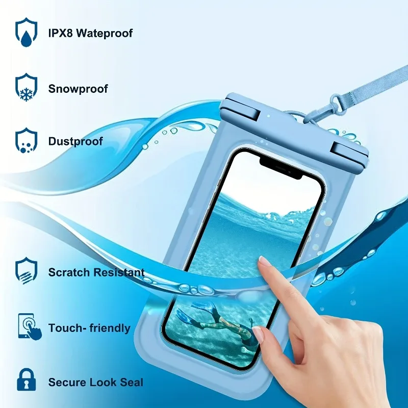 Universal Extra-Large Waterproof Phone Pouch and Underwater Dry Bag