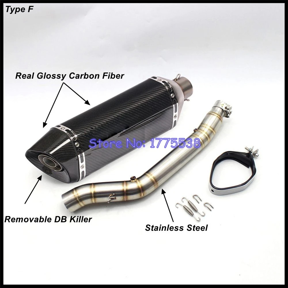 For Suzuki DRZ400 DRZ400S DRZ400SM Motorcycle Exhaust Escape Moto Muffler with Middle Link Pipe Carbon Fiber Motorbike Muffler - Image 5