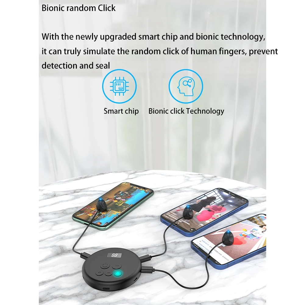 Mobile Phone Screen Auto-Clicker Mute Connection Device Physical Simulation Finger Click Device Screen Auto Clicker-A