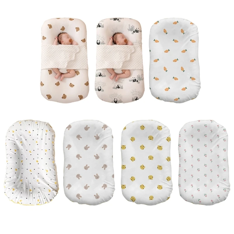 

B2EB Newborn Baby Nest Lounger Cotton Washable Travel Bed Soft and Breathable Sleeping Cushion Travel Essential Shower Gift