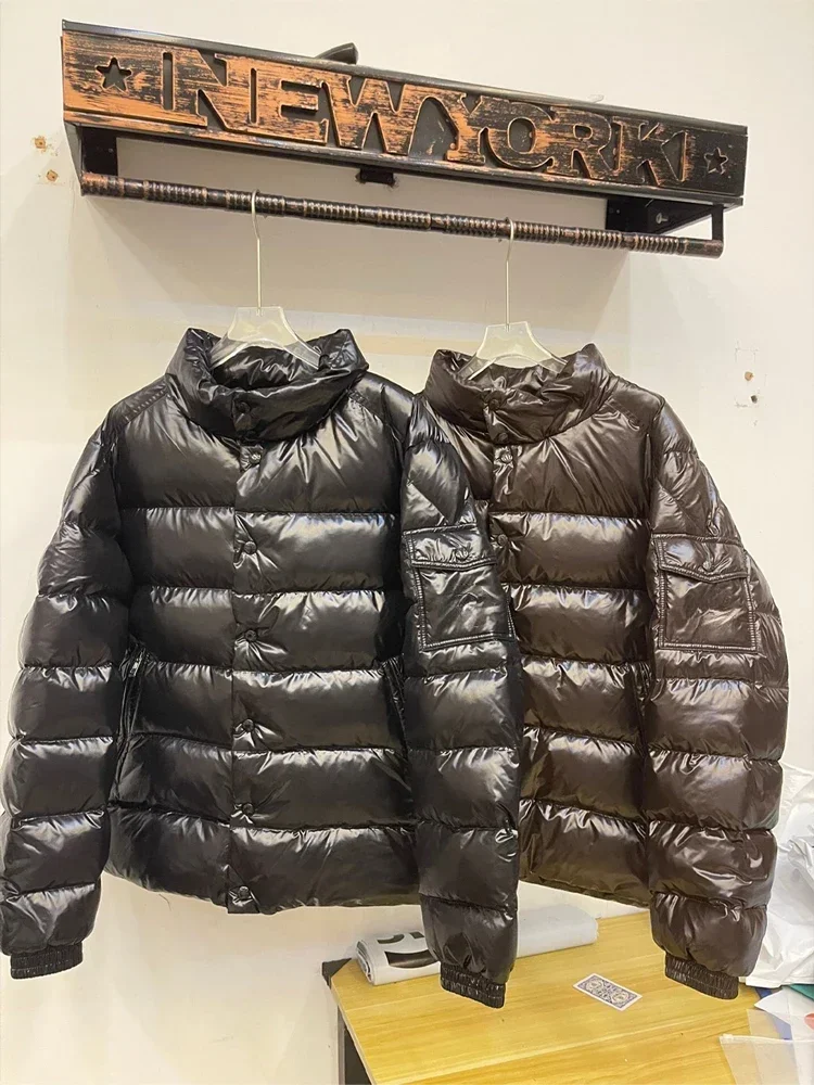 Winter warm men's down jacket High quality fluffy white goose down casual jacket early autumn fashion solid color short coat 2
