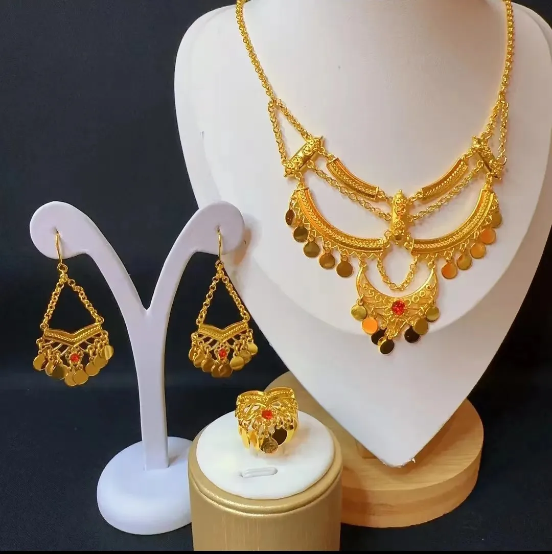 Elegant Women's Jewelry Set 3-piece Necklace Ring Earrings Women's Jewelry Set with Free Shipping Bu10256