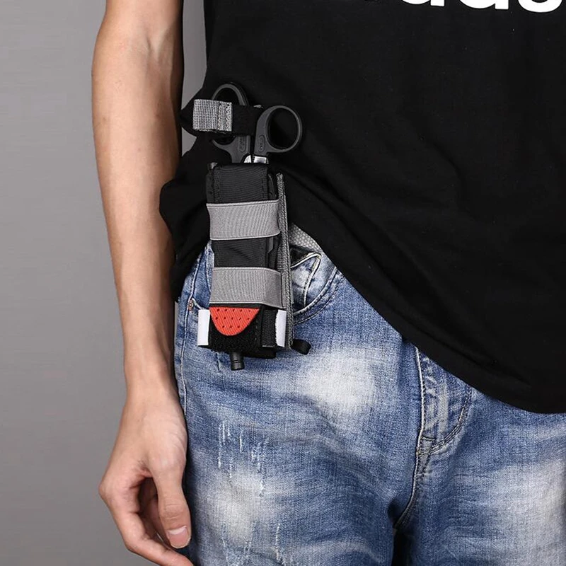 First Aid Kit Molle Medical Scissor Pouch Nylon EDC Tourniquet Holder Waist Pack Knife Flashlight Holster Pouch Hunting Tool Bag