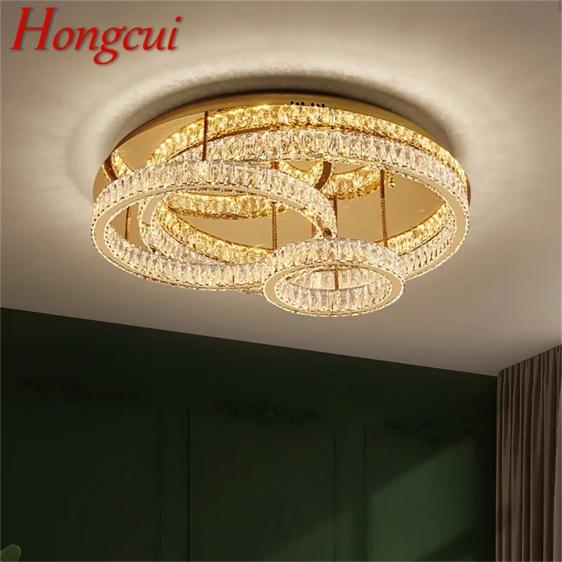 

Hongcui Nordic Modern Ceiling Lamps LED Crystal Decorative Lighting Fixture For Home Bedroom
