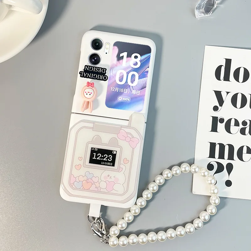 Per Oppo Find N2 Flip Phone Case Creative Antique Machine Trova N2 Flip Anti-Drop Case Cover Posteriore Portatile Hard Shell