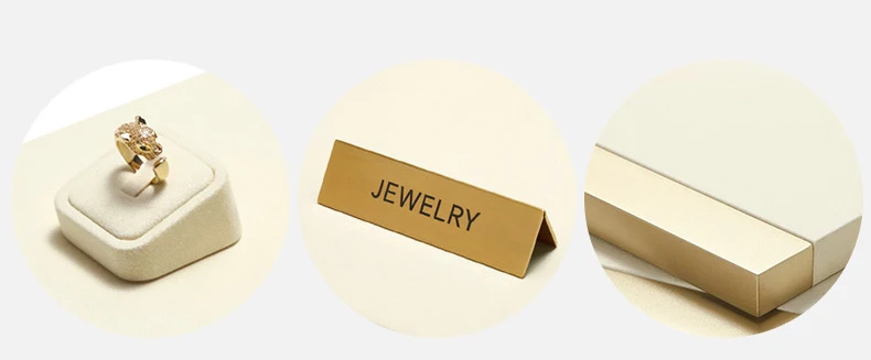 Jewelry Rack Display All Beige Microfiber Window Necklace Ring Jewelry Display Props High-End Display Props Free Combination