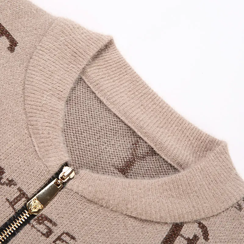Autumn Winter KPOP Fashion Style Harajuku Slim Fit Tops Loose Casual All Match Outerwear Thickening Cardigan O Neck Sweaters