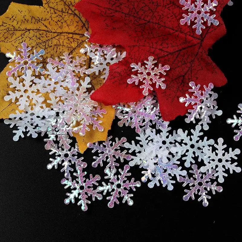 200pcs 300pcs Lots Christmas Snowflakes Confetti Artificial Snow Xmas Tree Ornaments Decorations For Home Party Wedding Decor