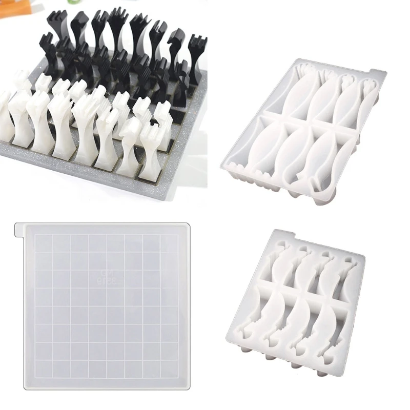 Crystal Epoxy Resin Mold International Chess Silicone Mould DIY Crafts Jewelry Ornaments Casting Tool Drop shipping