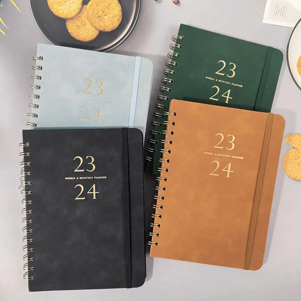 2023/2024 A5 Agenda Book Portable Diary Weekly Planner Notebooks English Schedules Journal Notepad School Office Supplies