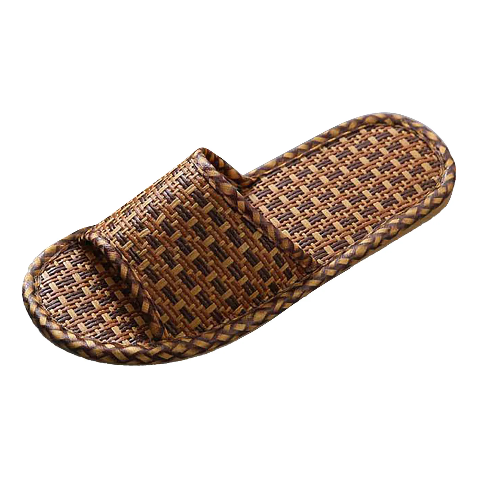 Linen Beach Slippers Men Large Size Home Shoes Flip Flops Man Indoor Bathroom Slides Unisex Family Slippers Beach Sandals soft sole slippers