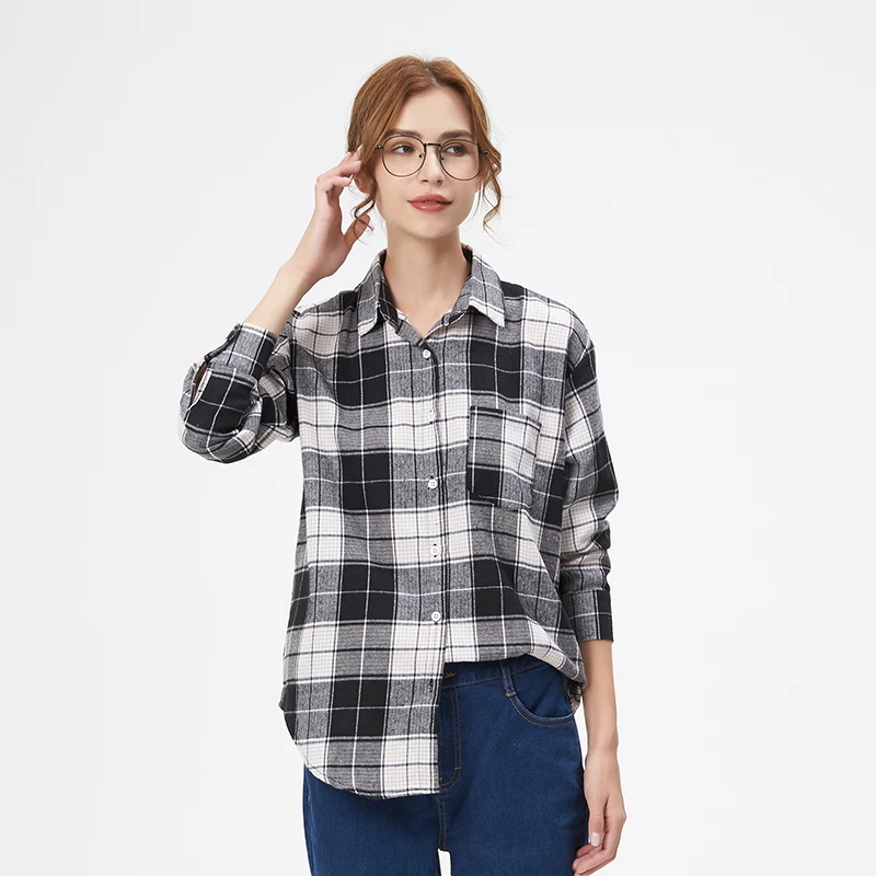 ตัวเลือกสินค้า เสื้อเชิ้ตลายสก็อตผู้หญิง ใส่สบาย แฟชั่นแนวคิดใหม่