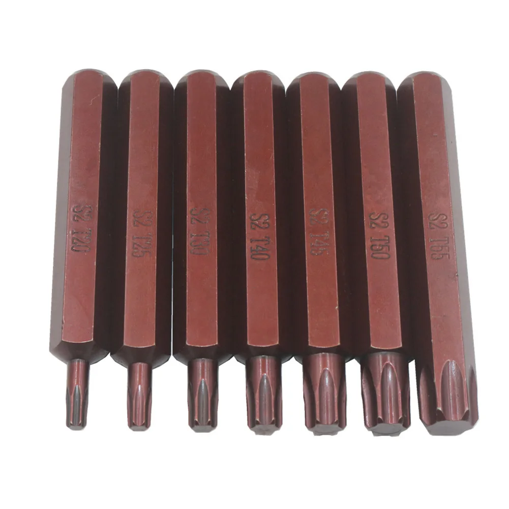 1pc 30/75mm Magnetische Torx-schraubendreher Bit Stahl 10mm Sechskantschaft Schraubendreher Für Schlagschrauber T20/T25/T30/T40/T45/T50/T55 – Detail 9