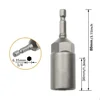 5.5-19mm Impact Socket Adapter 80mm Length Deepen Nut Driver Drill Bit Set for Power Tools 1/4-inch Hex Shank Wrench Screw 3