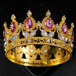 Elegant Crystal Tiara and Crown Cake Topper for Weddings and Birthdays (Rose pink)