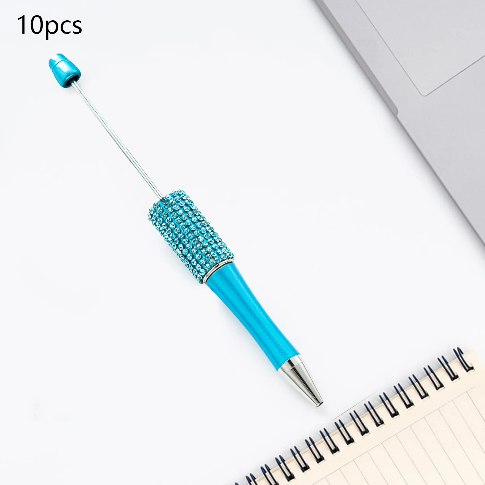 Beaded pen DIY writing pen party decor assorted color novelty bead for school office stationery supplies exam DIY ballpoint pen ball point pen 10Pcs/Set