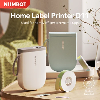 Niimbot Mini stampante termica D11 aggiornata Etichettatrice autoadesiva wireless da 300 DPI Etichettatrice per etichette con nome con codice a barre tascabile senza inchiostro