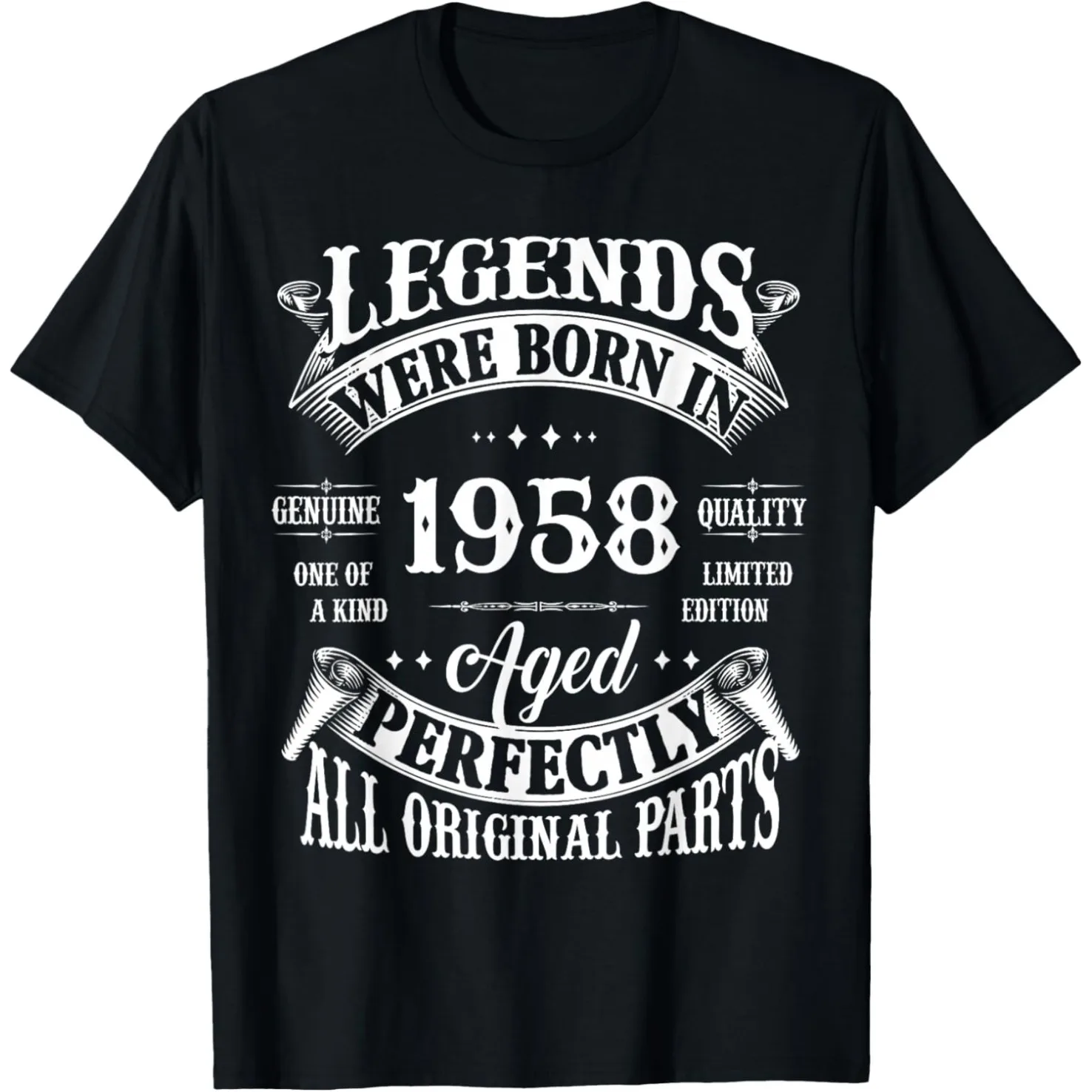 68. Geburtstag Vintage Legends Born In 1958 68 Jahre alt T-Shirts Männer Baumwolle Humor Streetwear T-Shirt Kurzarm Lose Kleidung