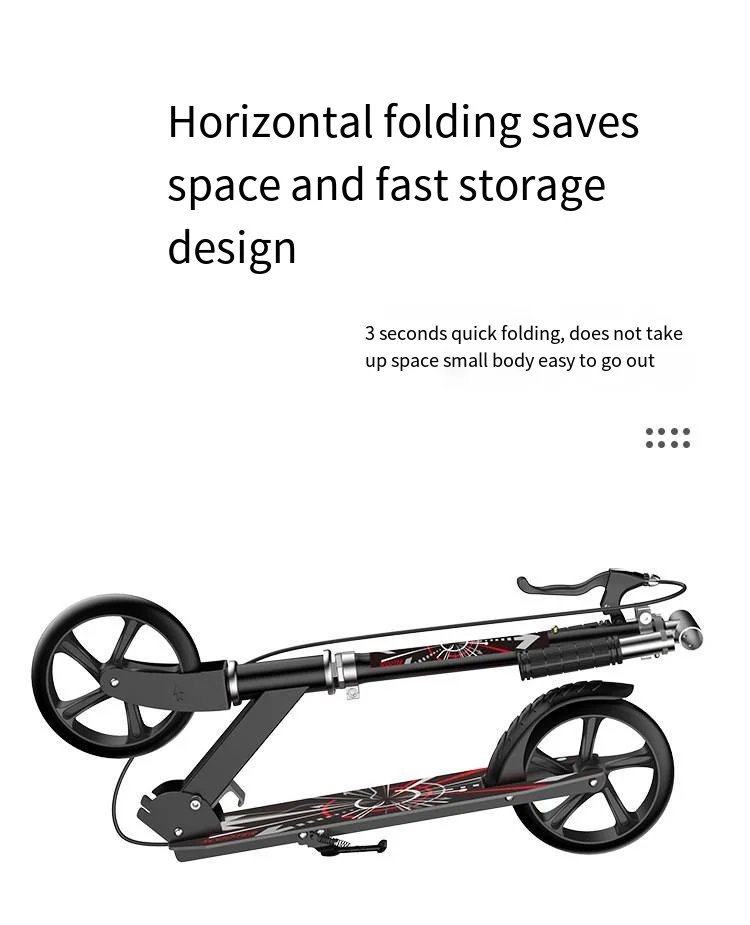 Children Scooter Children's Youth Adult Men Foot Scooters with Dual Brake Two-Wheeled Sliding Kick Foldable Scooter