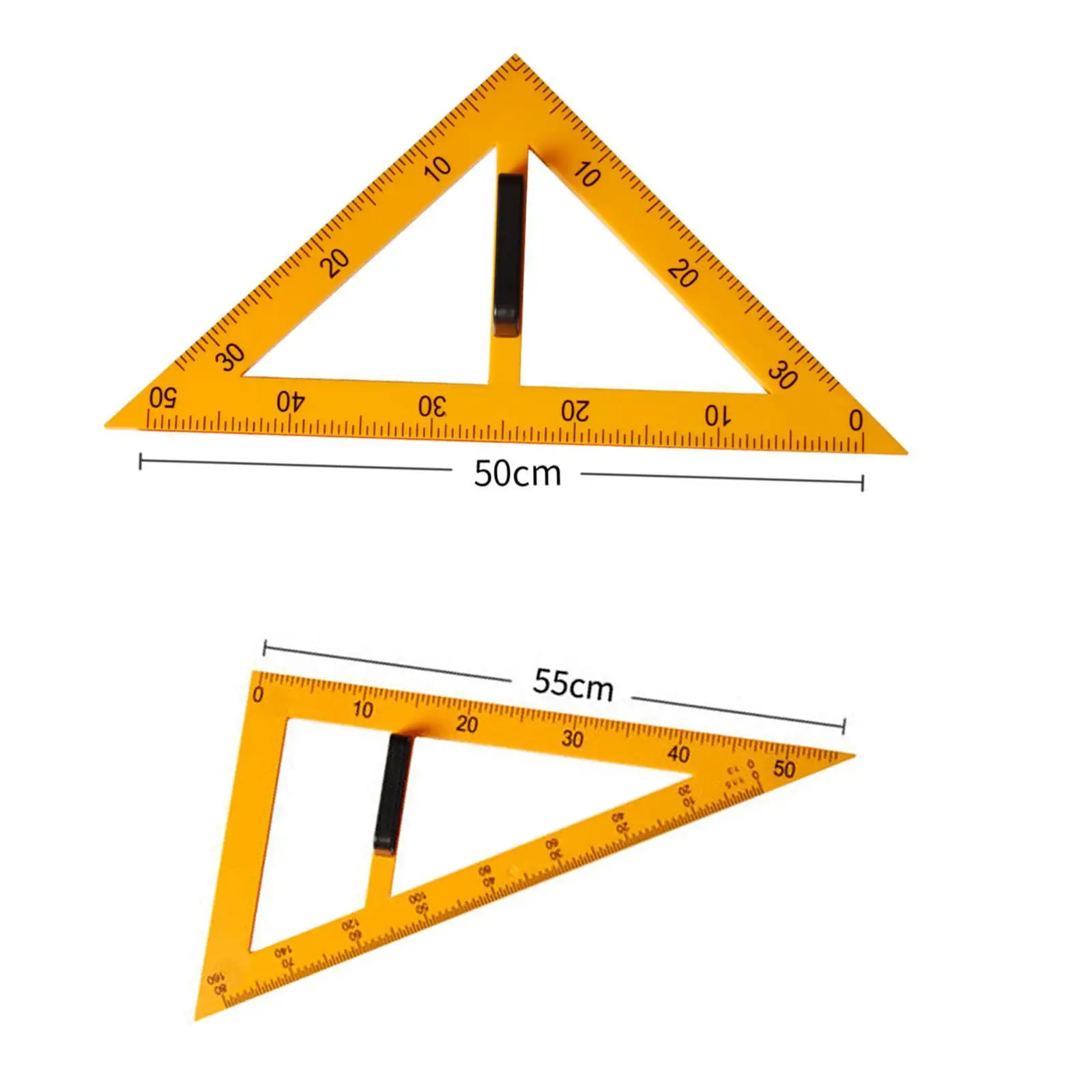 2x Large Math Geometry Ruler,Drawing Math Geometry Tool,with Detachable Handle,Large 60 Degree Triangle for Black Board