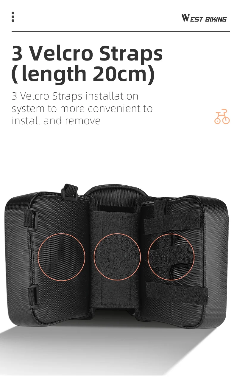 WEST BIKING Waterproof Bicycle Front Frame Bag Double Pouch & 7.2 Inch Phone Touch Screen Bag Cycling Travel MTB Top Tube Bag