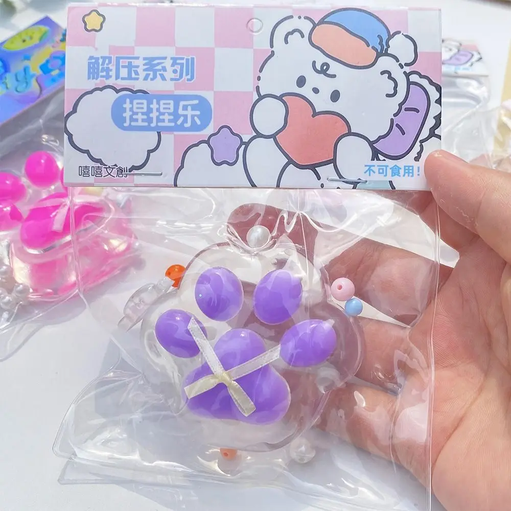 TPR Cat Paw Slow Rebound Toy Funny Pearl Transparent Cat Claw Pinch Toy Lovely Cartoon Squeeze Cat Paw Decorative 5