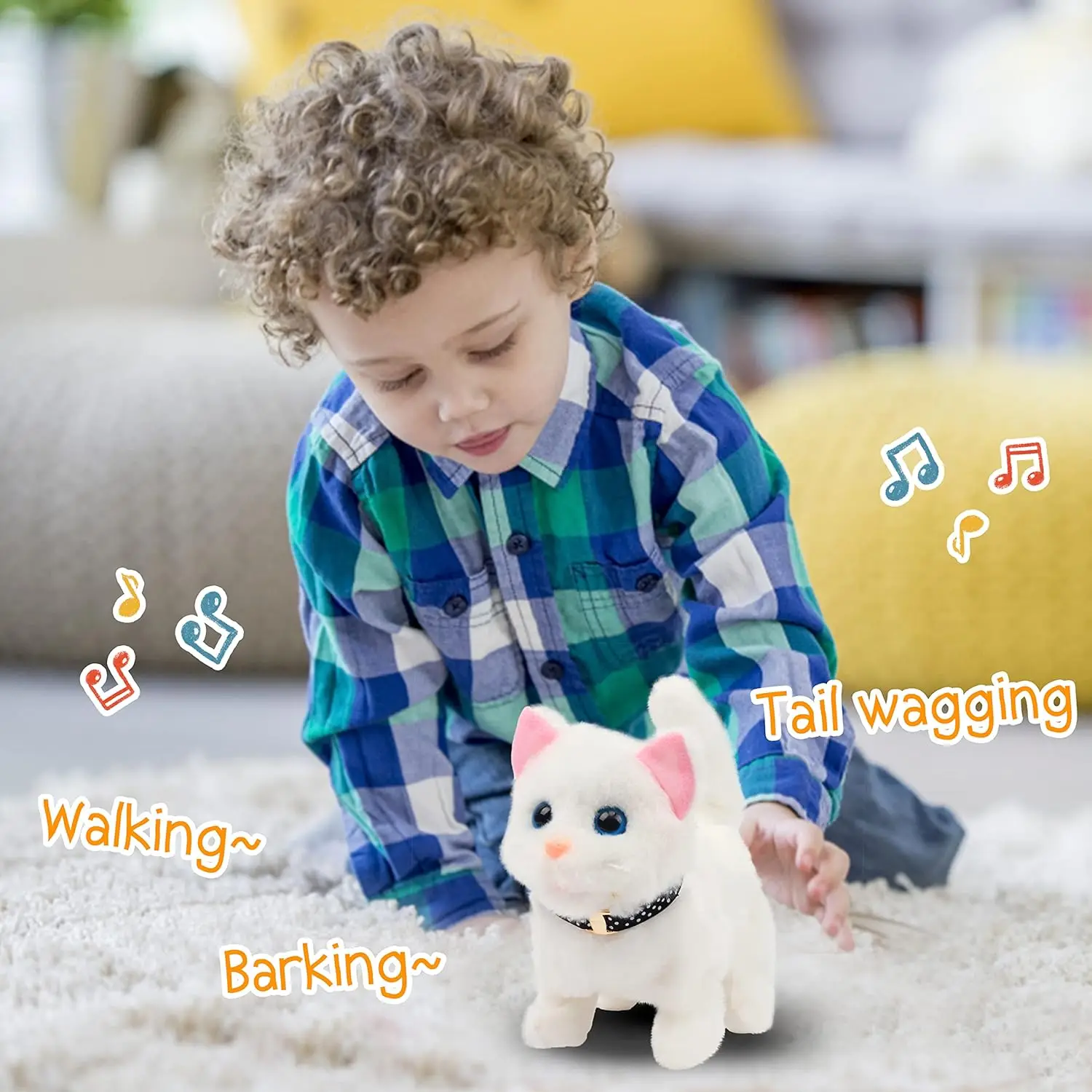 New Walking Kitty Plush Toy Electric Interactive Cat Stuffed Animal Meowing Tail Wagging Head Nodding Cat Pet Toy For Kids Gift 2