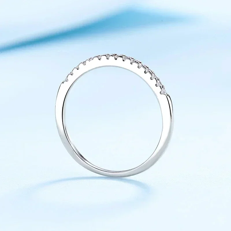 NeeTim Moissanite Ring 925 Sterling Silver with White Gold Plated Lab Diamond Eternity Band Engagement Wedding Rings for Women 3