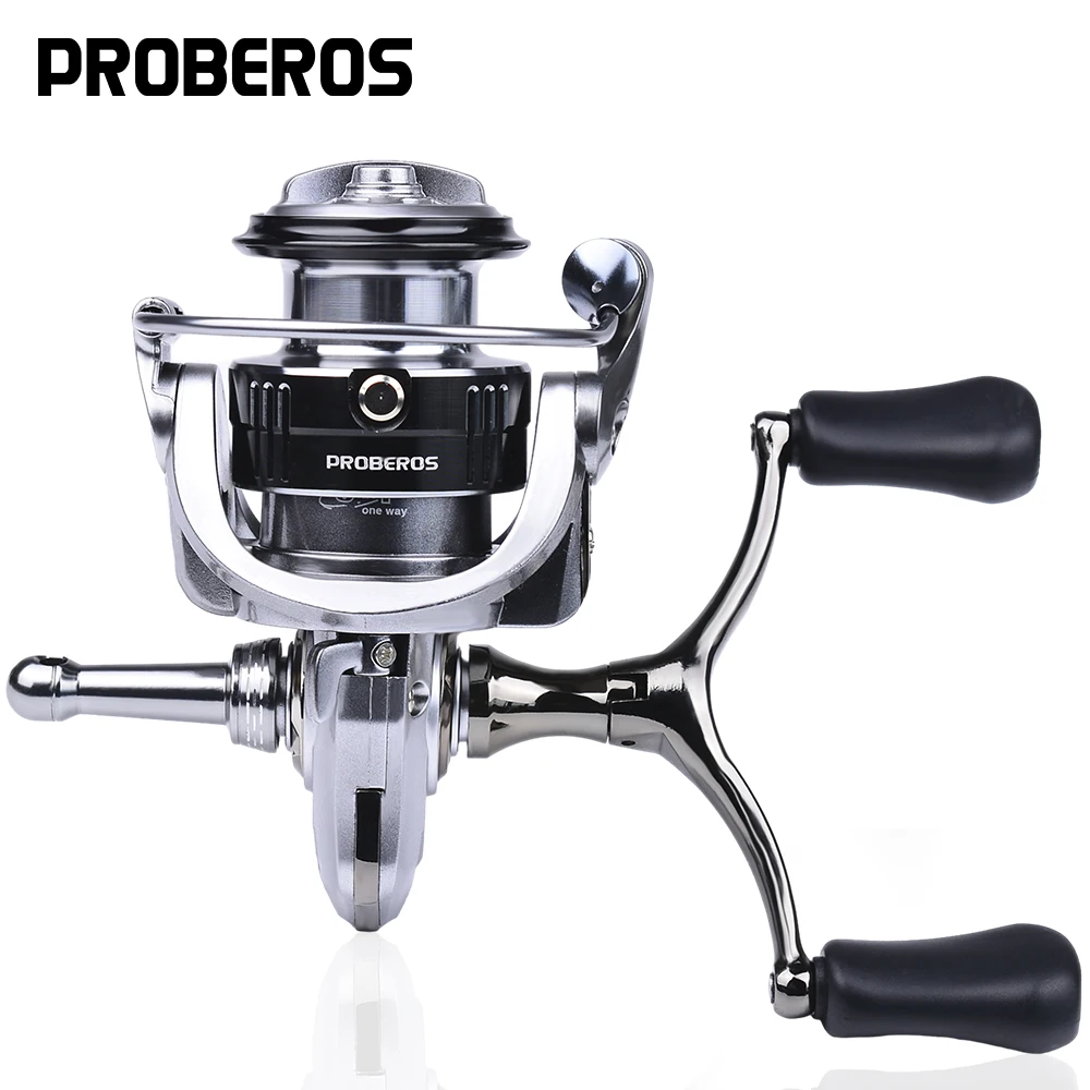 

PROBEROS Fishing Reel 1500-2500 Series Double Handle Spinning Wheel Water Proof Reel 5+1BB Wool Gasket Drag System Rubber Grip