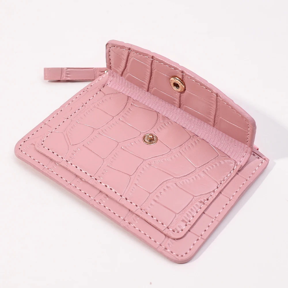 Women Slim Business Card Holder Wallet Men Mini Wallets Zipper Card Money Holders Vintage Short Wallet Female Thin Small Purse 3