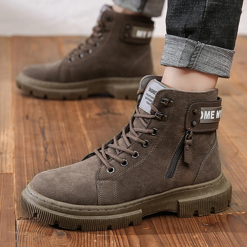 Topvivi Botas para hombre, botines de estilo botas de Lobo, botines de plataforma, Zapatos altos y cálidos| | - AliExpress