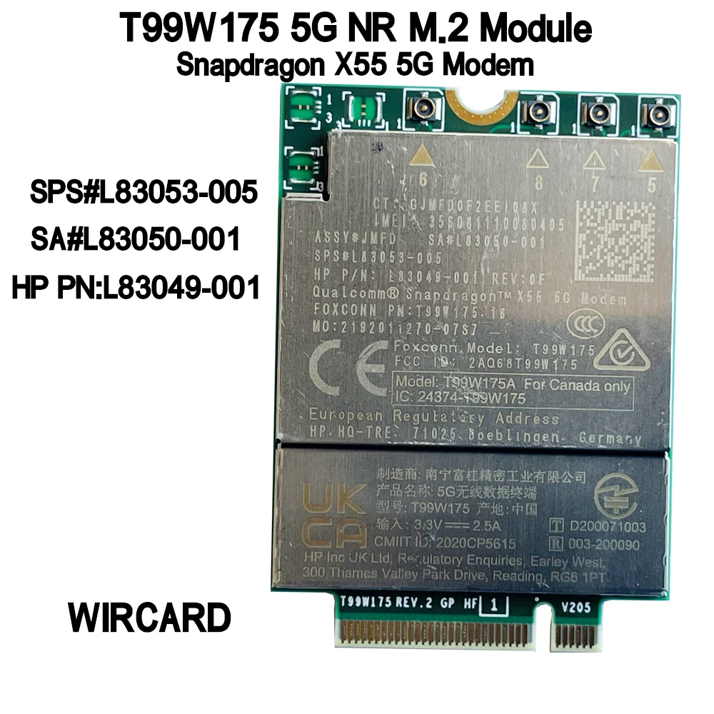 Snapdragon X55 4g 5g Faixas Módulo Cartão Sps L83053005 SA L83050-001 para hp 840 850 g8 T99w175