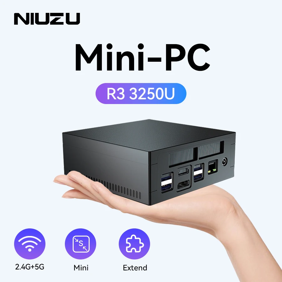 Мини-пк NIUZU, AMD Ryzen 3 3250U, офисный мини-компьютер WiFi5, 16 ГБ, 512 ГБ, настольный игровой мини-пк n100, настольный пк, геймер, пк