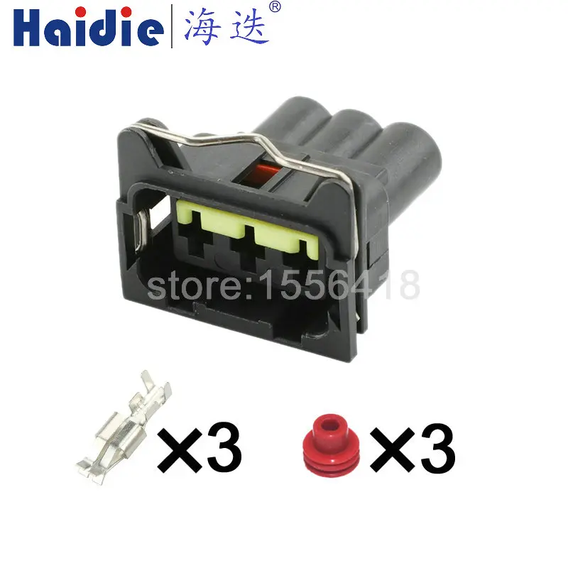 

1-20 sets 3pin plastic electric auto housing sealed plug wire harness waterproof connector HD037A-6.3-21