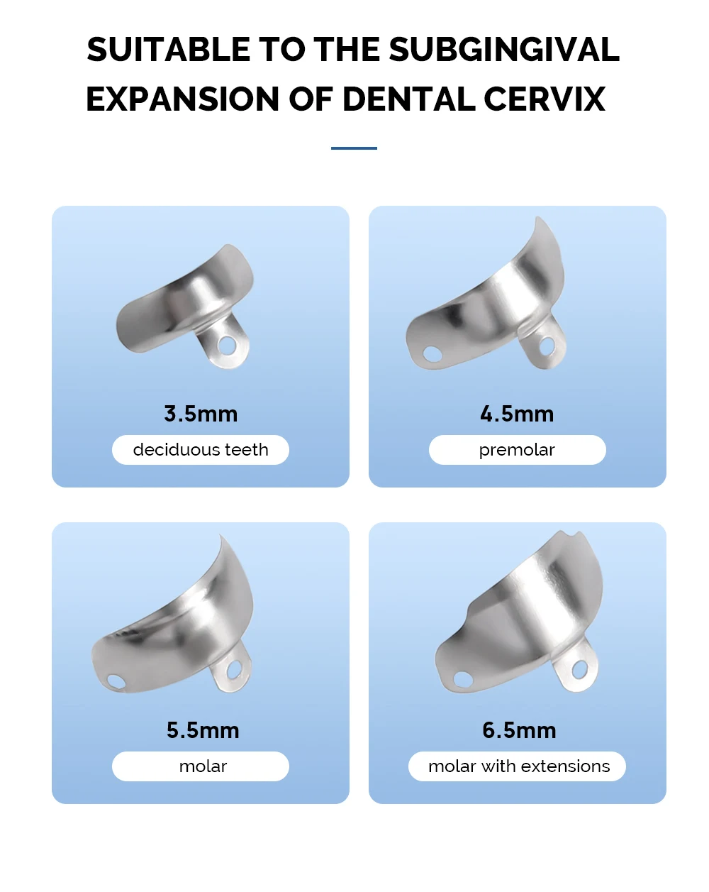 AZDENT Dental Matrix Bands Clamp Sectional Contoured Matrix System Metallmatrizen Spannringe Zahnarztwerkzeuge – Detail 4