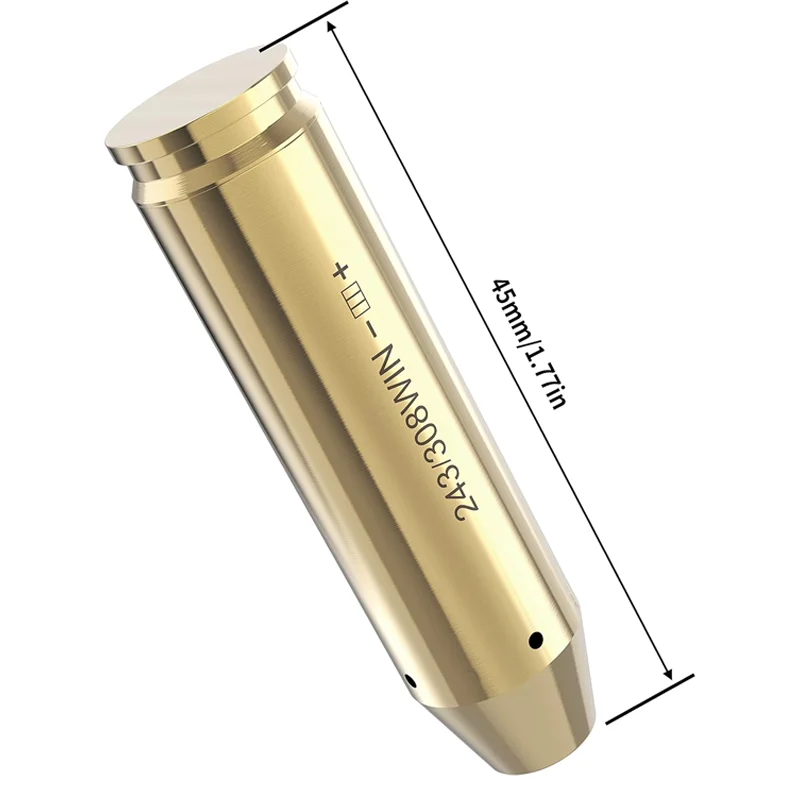 308 Red Laser Boresighter 6 Battery Laser Collimator .308 Caliber Bore Sight