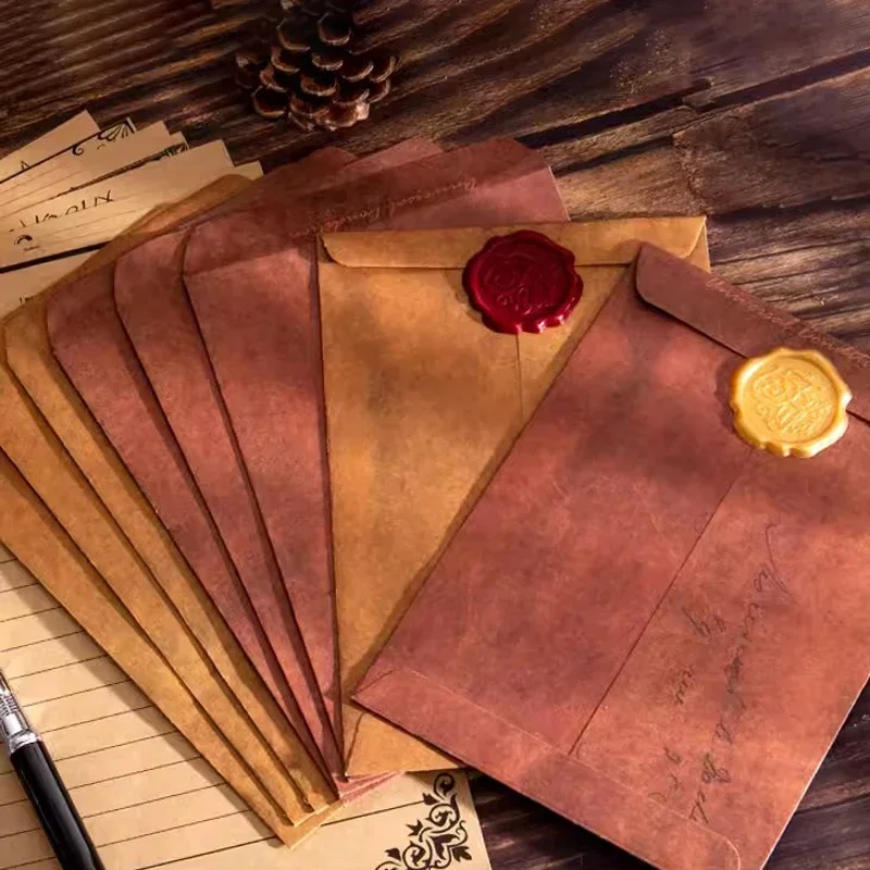 20pcs/set Vintage Envelope Retro Handmade Postcard Love Letter Writing Gift Packaging Storage Bag Invitation Greeting Cards 50 pcs greeting cards kraft envelope document folder blank envelopes thicken paper files photo bag