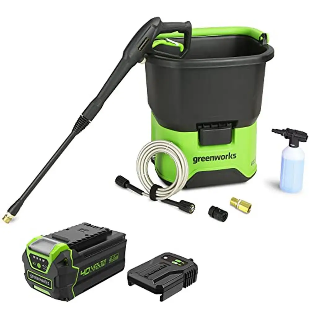 40V Portable Cordless Pressure Washer Kit 800 PSI Power Bank Included Charging USB Outlet