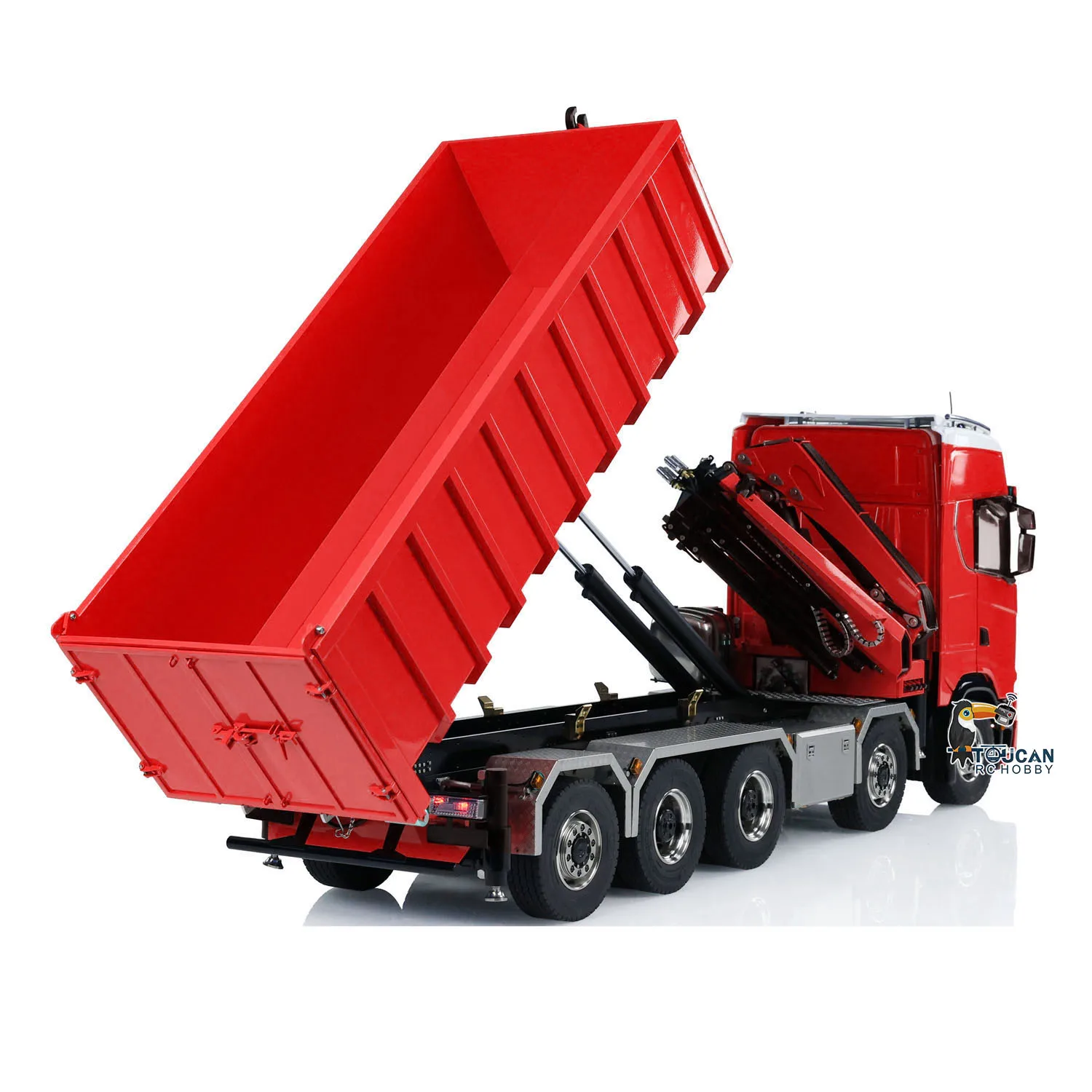 1/14 Metal 770S 10x10 Hydraulic RC Dumper Remote Control Finished Full Dump Trucks Crane Light Sound 3 Speed Car Toy Vehicle 6