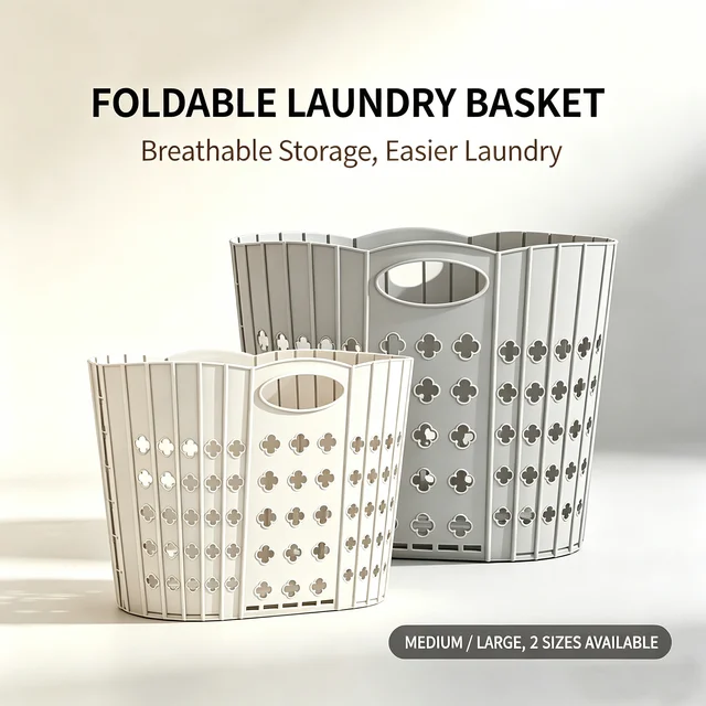 Foldable Stylish Laundry Basket with Handle Design — Space-Saving Home Storage Solution for Storing Clothes, Toys, and Miscellaneous Items, Suitable for Dorms, Bathrooms, Bedrooms, Rvs, and Homes Practical and Stylish Gifts 1
